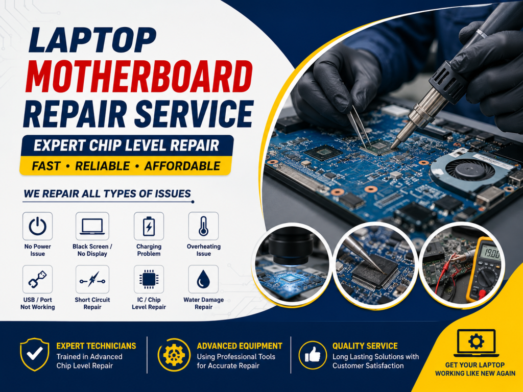 Dell Laptop Motherboard Repair Service in Kolkata | Chip Level Repair Experts